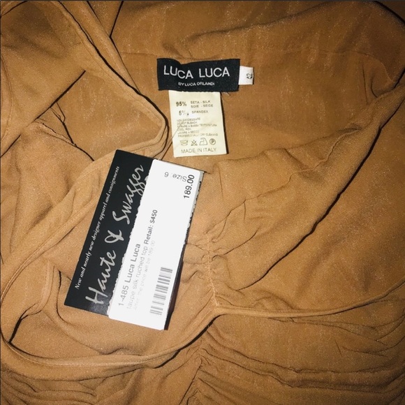 Luca Luca by Luca Orlandi Vintage Nude Ruched Top - Picture 7 of 7